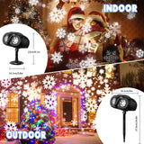 Owl Double-Tube Blizzard Projection Light, IP65 Waterproof LED Snowfall Projector with Remote Control