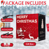 5.9' Christmas Inflatable Santa & Reindeer Sleigh with Penguin, Gift Box & LED Lights