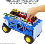 12-Monster-Truck / 32-Car Capacity Hot Wheels Monster Mover Rhino Hauler – 2-Level Storage & Launcher