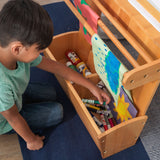 KidKraft Wooden Art Table – Drying Rack, Paper Roll, Paint Cups & 6 Storage Compartments