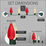 Wintergreen Lighting C9 Christmas Lights, 25-Ct 17FT LED String Lights for Holiday Decorations