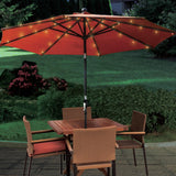Mainstays 72 LED Solar Patio Umbrella Lights, Warm White Fits 9 ft Umbrellas