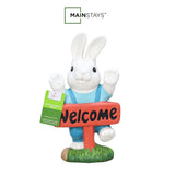 Mainstays 11.5" Welcome Bunny Garden Statue, Resin Easter Rabbit Décor