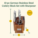 Cuisinart German Steel 10-piece Knife Block Set with Built-in Sharpener