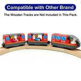 6-Piece Battery-Powered Magnetic Locomotive Train Set – Forward, Reverse & Sound, Compatible with Wooden Tracks