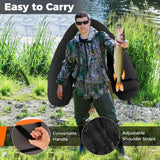 Goplus Inflatable Fishing Float Tube with Rod Holder, Paddle & Flippers, 350 lb Capacity, Portable Fishing Boat
