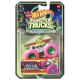 Hot Wheels Monster Trucks Glow-in-the-Dark – 1:64 Die-Cast Friction-Powered Vehicle, Styles May Vary