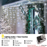 360 LED Icicle Christmas Lights, 29.5 ft Connectable Waterproof Curtain String Lights