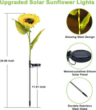 4 Pack Solar Sunflower Garden Lights – Warm White LED Decorative Flower Lights