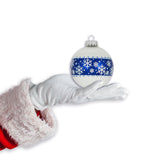 Set of 8 Seamless Glass Christmas Tree Ornaments, 2.63-Inch Solid-Color Xmas Baubles