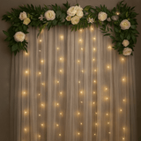 Mainstays 96 LED Curtain Lights, Warm White Plug-In Window Curtain String Lights
