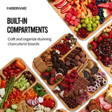 Farberware 11x14 Build-a-Board Bamboo Charcuterie Board, 6 Compartments
