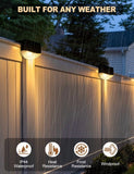 12 Pack Solar Powered Outdoor LED Stair & Fence Lights – Warm White Wall Mount Solar Deck Lights