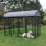 Lucky Dog 4'x8' STAY Series Villa Dog Kennel with Privacy Screen