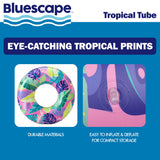 Bluescape Inflatable Swim Tube Pool Float, 31" Tropical Ring Float