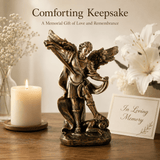 7.48" Saint Michael Archangel Statue, Hand-Painted Resin Catholic Guardian Angel Figurine