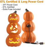 15" Lighted Halloween Jack O Lantern Pumpkin with LED Light