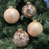 Set of 8 Seamless Glass Christmas Tree Ornaments, 2.63-Inch Solid-Color Xmas Baubles