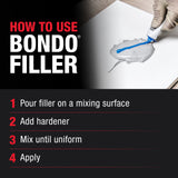 14 oz. Bondo Original Body Filler with 0.5 oz. Red Cream Hardener Kit, Automotive Repair Compound
