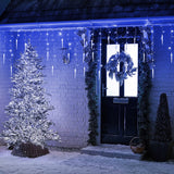 11.5 ft Christmas Icicle String Lights with 96 LEDs, 16 Drops and 8 Lighting Modes