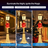 60" Outdoor Lighted Christmas Lamppost Decoration with 129 Warm-White LEDs