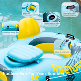Sunrio 2-Person Heavy-Duty River Tube Float, Inflatable Water Lounger with Cooler