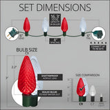 Wintergreen Lighting C9 Christmas Lights, 25-Ct 17FT LED String Lights for Holiday Decorations