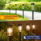UME 10 Pack Solar Stainless Steel Pathway Lights – 21 in. Warm White Landscape Lights
