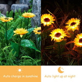 2 Pack Solar Sunflower Garden Lights – Waterproof LED Decorative Stake Lights