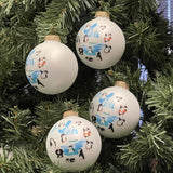 Set of 8 Seamless Glass Christmas Tree Ornaments, 2.63-Inch Solid-Color Xmas Baubles