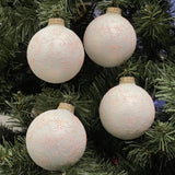 Set of 8 Seamless Glass Christmas Tree Ornaments, 2.63-Inch Solid-Color Xmas Baubles