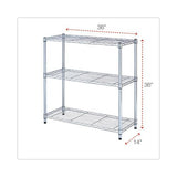 36" W x 14" D x 36" H 3-Shelf Residential Wire Shelving Unit – Silver Steel Storage Rack