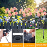 2 Pack Solar Hydrangea Flower Lights – 10-Head LED Solar Garden Lights