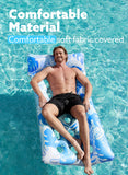 Joyfy Inflatable Pool Float Lounger with Headrest, Foot Rest & Cup Holders, Floating Pool Raft