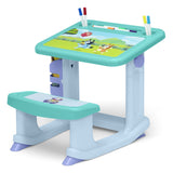 27.9" Delta Children Bluey Draw and Play Desk – Built-In Seat, 10 Markers & 4 Coloring Pages