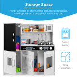 31.5" Best Choice Products Wooden Play Kitchen – 11 Accessories, Ice Dispenser & Chalkboard