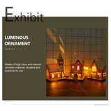3-Pack LED Wooden Christmas Village Houses – Lighted Holiday Village Tabletop Decorations