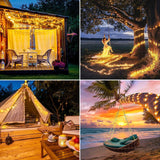 2-Pack 72FT Solar Christmas Fairy Lights, 200 LED Outdoor Copper Wire String Lights