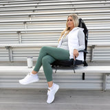 SitBax Padded Bleacher Seat with 360° Swivel, Reclining Backrest, Head Pillow & Backpack Straps – Portable Stadium Chair for Bleachers, Sports Events & Outdoor Seating