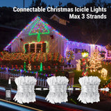 360 LED Icicle Christmas Lights, 29.5 ft Connectable Waterproof Curtain String Lights