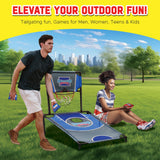 A Better Design Cornhole Shootout 2-in-1 Basketball and Cornhole Game with 2 Boards, 8 Bean Bags