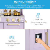31.5" Best Choice Products Wooden Play Kitchen – 11 Accessories, Ice Dispenser & Chalkboard