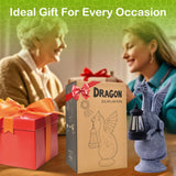 11.81" Solar Dragon on Crystal Ball Statue, Resin Garden Figurine with LED Lantern