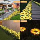 2 Pack Solar Sunflower Garden Lights – Waterproof LED Decorative Stake Lights