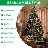 108 ft Outdoor Christmas String Lights, 200 LED Plug-In Lights with 8 Modes