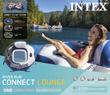 Intex River Run Connect Lounge Inflatable Water Tube with Backrest, Mesh Bottom & Connect System