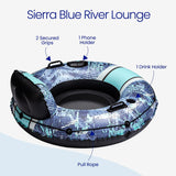 Funsicle Sierra Blue River Inflatable Lounge – 4 ft River Float with Mesh Seat