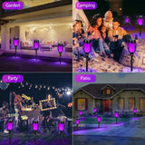 CATGOOD 12 Pack Solar Flickering Flame Torch Lights – Waterproof LED Tiki Lights
