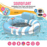 SoundFloat Inflatable Pool Float Lounger Tube with Bluetooth Waterproof Speaker