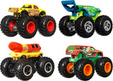 4-Pack Hot Wheels Monster Trucks – 1:64 Scale Collectible Toy Vehicles, Styles May Vary